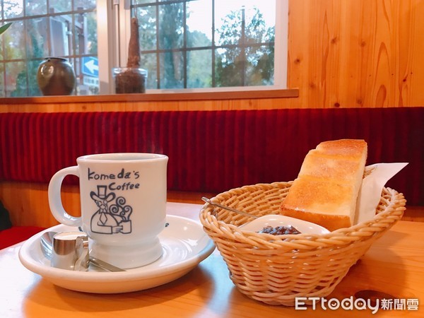 ▲体验名古屋特有早餐文化，コメダ珈t2店（Komeda Coffee）。（图／记者赖文萱摄）