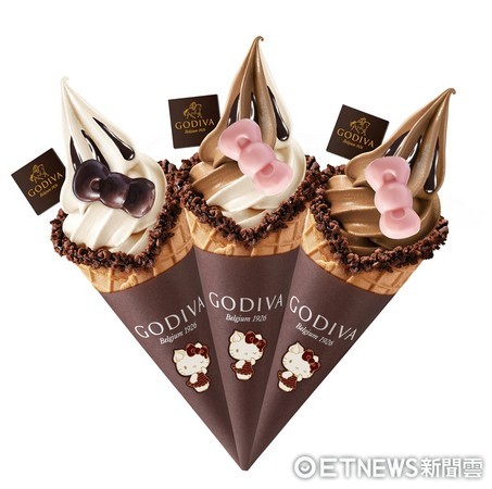 ▲GODIVA x Hello Kitty2017 限量版巧克力霜淇淋。(图／GODIVA提供)