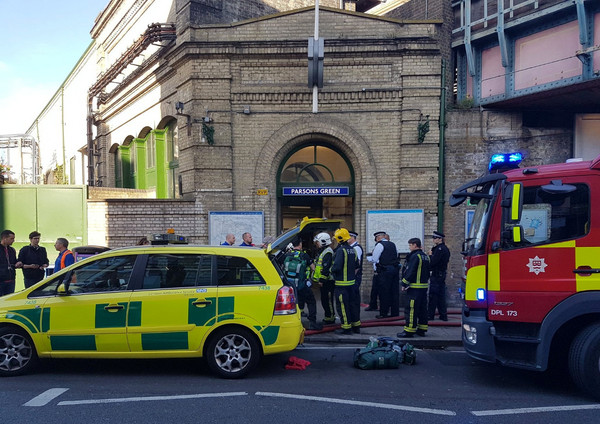 ▲英国伦敦西南部帕森绿地地铁站（ParsonsGreen）发生爆炸案。（图／路透社）