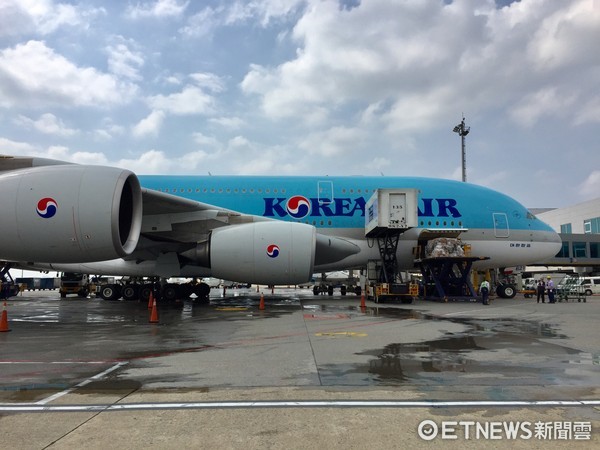 ▲大韩航空A380首航。(图/记者于佳云摄)