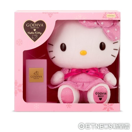 ▲Hello Kitty 2017 限量版巧克力礼盒8颗装NT$1950。(图／GODIVA提供)