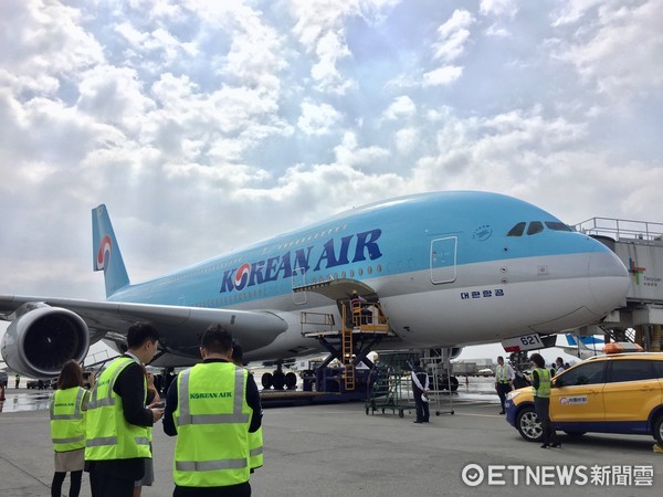 ▲大韩航空A380首航。(图/记者于佳云摄)
