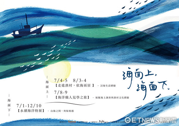 东管处今年委托中华鲸豚协会于7月至12月举办“海面上，海面下”系列活动，推出海洋生态特色游程。（图／东管处提供）