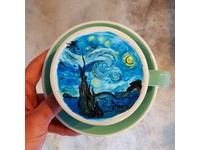 拿铁奶泡画出世界名画！首尔艺术咖啡师爆红