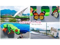 南投最新景点！水里溪河堤3D彩绘墙、眺望群山景观桥
