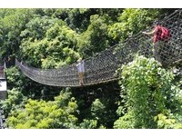 太鲁阁小锥麓步道“绳索吊桥”　超窄桥身宛如空中走钢索