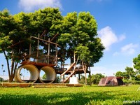 苗栗大草皮露营地　有梦幻大树屋、孩子最爱的白沙坑！
