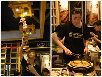 肉在空中荡秋千！120cm霸王串烧　鸡猪海鲜1串全吃得到