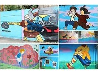 小甜甜、无敌铁金刚现身嘉义！怀旧卡通彩绘巷