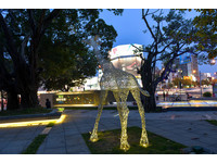 高雄城市光廊再现！发光长颈鹿结合3D地景效果