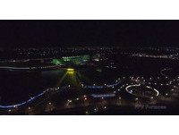 夜间空拍故宫南院　元宝展馆倒映水面仿佛夜明珠