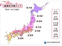 日本赏樱预估第二波　福冈3/19最早、东京3/25开花
