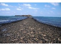 “摩西分海”美名　退潮后砾石步道连接奎壁山和赤屿