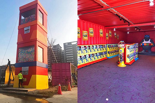 全台最大扭蛋机在这彩色货柜屋园区缤纷登场