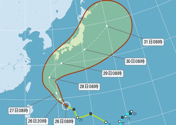 苏拉台风北转扑日本27日最接近台湾留意天候变化