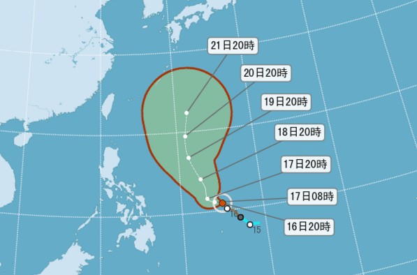 21号台风兰恩持续增强未来一周多雨须防强风