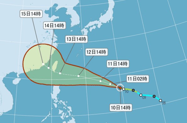 18号台风泰利来势汹汹周三起影响台湾