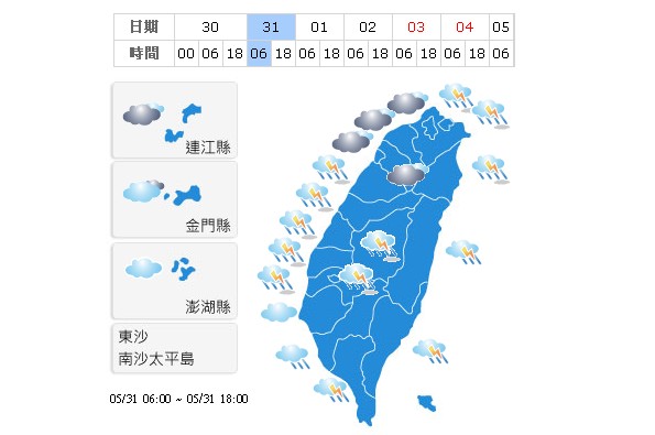 一周气象！端午节全台多午后雷阵雨