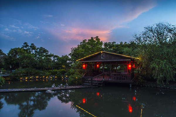 古代山水景观餐厅小桥流水Ｘ森林步道