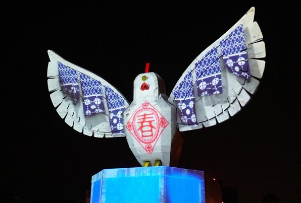 屏东彩灯节光雕夜景点万年溪变成光之流域
