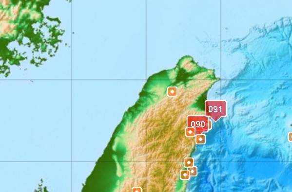 凌晨00:28宜兰外海规模4.8有感地震