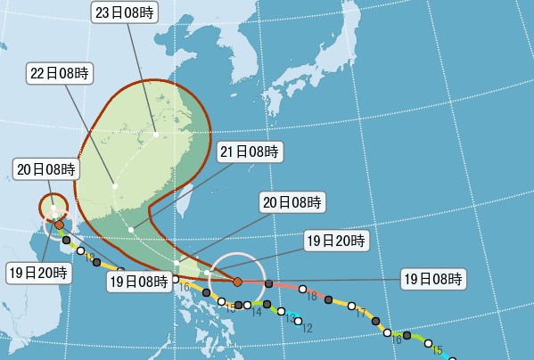 强台海马绕着台湾北上路线南偏未发海警
