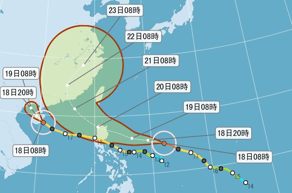 海马台风转成强台全台防豪雨