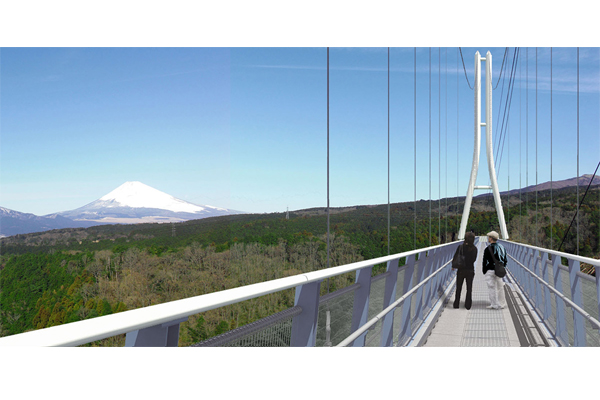 日本最长步行吊桥启用富士山风光收眼底