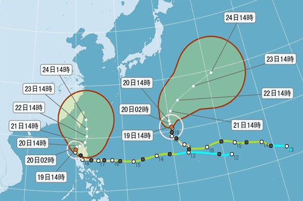 巨爵台风北转靠近台湾影响时间再延后
