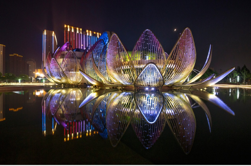 盛开的中国莲花建筑与艺术的完美融合