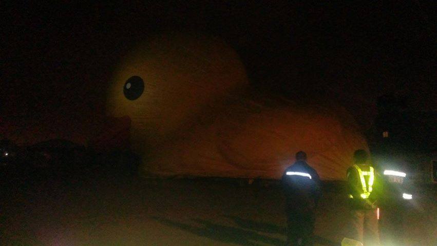 高雄黄色小鸭无预警消气小鸭展区今日暂停
