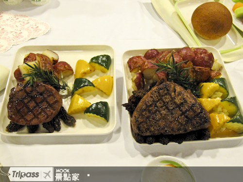 道奇球星访台，长荣端出机上特大号牛排美食