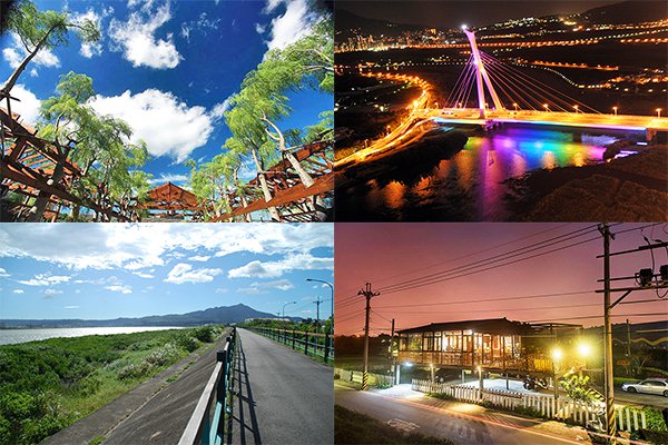 在货柜咖啡馆赏河岸夜景社子四大景点单车一日游