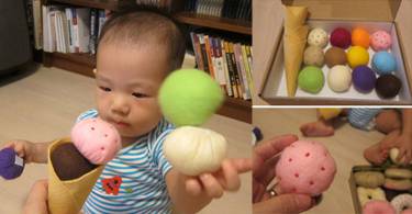 【玩具DIY】作法超简单的不织布冰淇淋组合