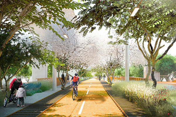 荷兰麦肯诺建筑团队设计旧铁道变身全新绿廊道