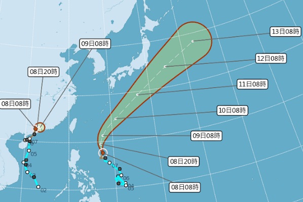 台风马力斯可能转中台周日全台有雨