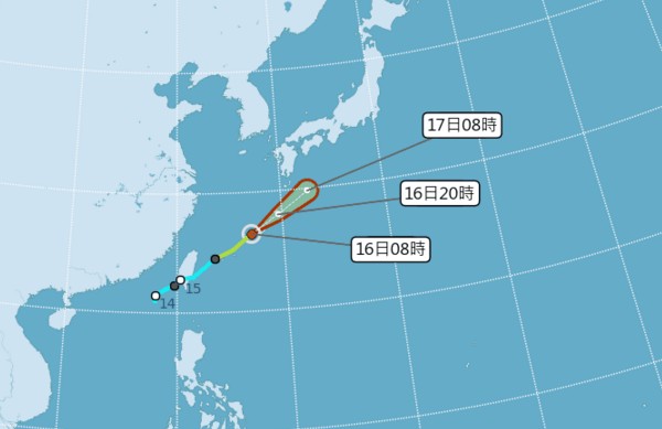 台风凯米北上日本留意各地阵雨与局部地区大雨