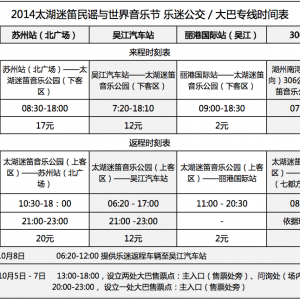 2014太湖迷笛民谣与世界音乐节交通攻略